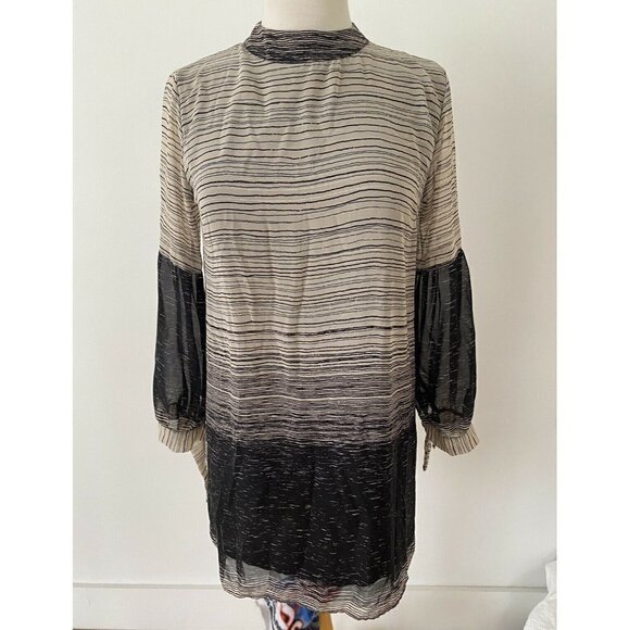 fab'rik Dresses & Skirts - Fab'rik Striped Mock Neck Tunic Top Swing Dress